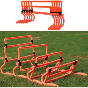 Zerone Speed Agility Training Set, 5Pcs Speed Hurdles Football Soccer Training Adjustable Hurdles Agility Speed Training Equipment Orange for Soccer Football Baseball Basketball