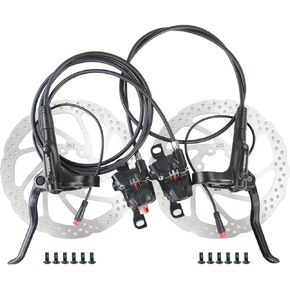 مجموعة فرامل قرصية هيدروليكية Shimano MT200 E-Bike، 2024 ترقية جديدة 2-Pin 2-Piston Ebike مجموعة فرامل هيدروليكية مع دوارات 203 مم، مسبقة النزف مع فرامل هيدروليكية للدراجة الكهربائية بالزيوت المعدنية