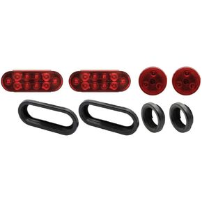 Extreme Max 5001.1352 Weld-On Stop/Tail/Turn Taillight Kit with License Plate Bracket and LED Lights for Trailers - Silver