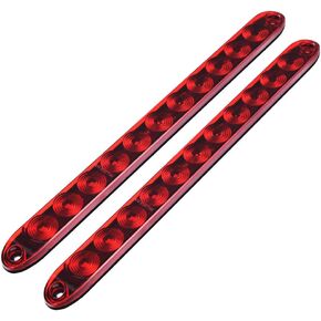 MICTUNING 2PCS 16 inches 11 LED Red Trailer Light Bar - Waterproof Sealed Park Turn Signal Light Tail Brake Stop Bar Truck Trailer Marker ID Bar