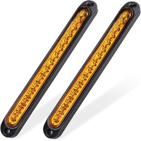 MICTUNING 2PCS 16 inches 11 LED Red Trailer Light Bar - Waterproof Sealed Park Turn Signal Light Tail Brake Stop Bar Truck Trailer Marker ID Bar