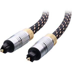 Cable Matters Toslink Cable (Toslink Optical Cable, Digital Optical Audio Cable) 6 Feet with Metal Connectors and Braided Jacket