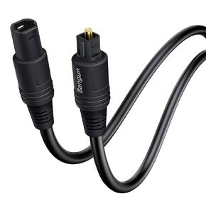 3ft Optical Cable Extension, Toslink Extender Cable, Male to Female Optical Audio Extension Cable, Fiber Digital Extension Adapter Cable for Sound bar/TV/PS4/Xbox/Home Theater