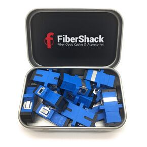 Fibershack - LC to LC Coupler Tin - 20 Pack - Single Mode LC Fiber Couplers. LC Fiber Optic Couplers are Cleaned & Extend LC Fiber Cables. 20 x SM SX LC Fiber adapters Included