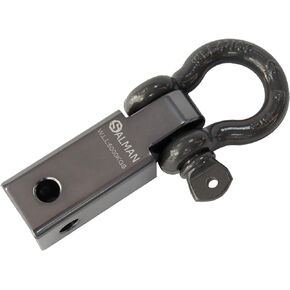 5T Aluminum Alloy 6061 Hitch Receiver and Bow-Shackle and Pin with R Clip Winch Accessories (Grey)