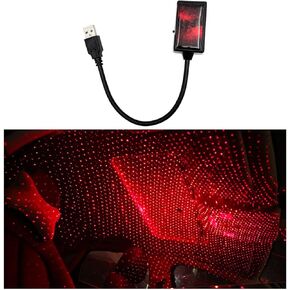 USB Car Roof Star Night Light, Portable Adjustable Romantic Star Projector Interior Lamp, Flexible Plug and Play Ceiling Light Decor for Auto Bedroom Party, Car Accessories (Blue)