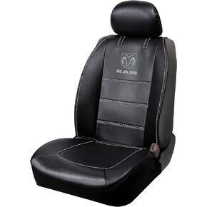 PLASTICOLOR 008628R25 RAM 3-Piece Deluxe Sideless Seat Cover - Gray Logo - 1 Ea, Black