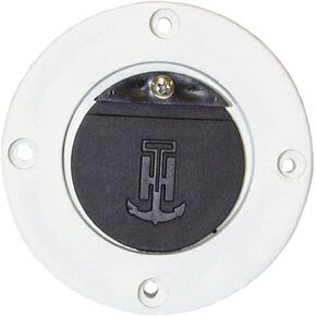 Scupper Adapter, Flush Mount - White Frame/Black Flapper- T-H Marine