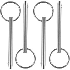 4 Pack Quick Release Pin, Diameter 1/4"(6.3mm), Total Length 3"(76mm), Effective Length 2.4"(61mm), Full 316 Stainless Steel, Bimini Top Pin, Marine Hardware
