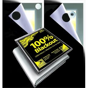 MaximoLife® Ultimate 100% Blackout Blind | Fits Any Window Size & Shape | Super Easy to Set Up and Take Down | 16X Suction Cups 25X Hook Tabs 32X Loop Tabs | Portable Travel Temporary Permanent