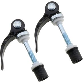 E-outstanding 2Pcs Black Bike Seat Clamp Seat Post Quick Release Saddle Parts for Folding Bicycle Mountain Bike M6x65