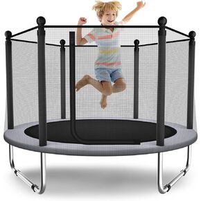 ترامبولين للأطفال - ترامبولين للأطفال في الأماكن المغلقة/الخارجية بطول 5 أقدام/ترامبولين للأطفال مع شبكة، ترامبولين دائري آمن صغير/للأطفال مع حاوية - هدية عيد ميلاد للأطفال in Kuwait