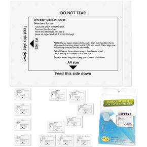 Paper Shredder Sharpening & Lubricant Sheets & Shredder Cleaning Sheets (12 Pack)