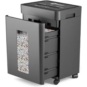 Frossvt Paper Shredder for Home Office Use, 12-Sheet Micro-Cut Paper and Credit Card, Security Level P-4, 5.3-Gallon Bin