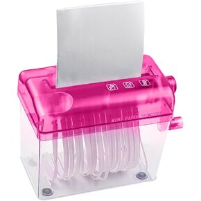 JIKIOU Mini Hand Shredder Portable Paper Shredder Manual Shredder Documents Paper Cutting Tool Home Office Desktop Stationery Black