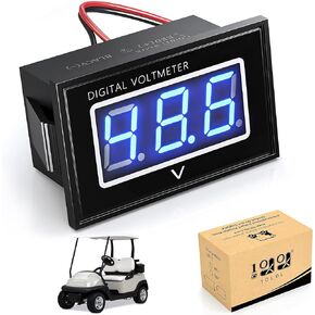 Golf Cart Voltage Meter,Waterproof Digital Battery Monitor Universal for 12V 24V 36V 48V 60V 72V Golf Cart Club Car EZGO Yamaha and Truck Boat Scooter ATV UTV (Voltage Display DC5-120V)