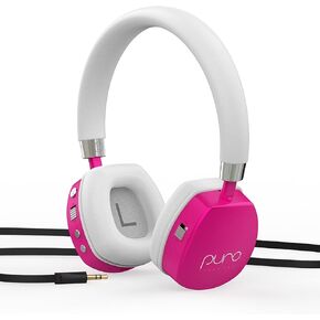 سماعات رأس Puro Sound Labs PuroQuiet Plus Volume Limited على الأذن بخاصية إلغاء الضوضاء النشطة بتقنية البلوتوث - سماعات رأس خفيفة الوزن للأطفال مزودة بميكروفون مدمج - جودة صوت أكثر أمانًا بدرجة الاستوديو (أزرق)