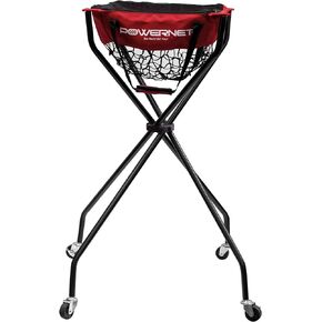 Wheeled Court Caddy | 4-Wheeled Practice Ball Caddy | Portable Cart Design | Tennis Racquetball Baseball Softball Equipment Basket I Great for Training Indoors and Outdoors | Multisport Training Aid