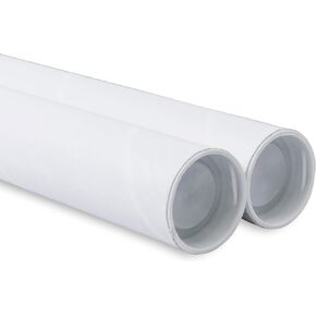 MagicWater Supply Mailing Tube - 1.5 in x 24 in - White - 2 Pack - for Shipping and Storage of Posters, Arts, Crafts, and Documents