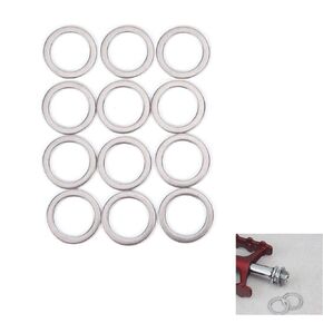 Stainless Steel Washers Spacers for 9/16" MTB Road Bike Pedal, 20/15mm (OD/ID), 1mm Thickness, 12 pcs/Pack