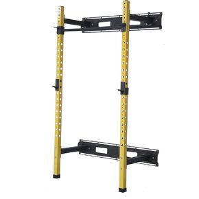 HULKFIT Pro Series 2.35" x 2.35" Folding Wall Mount Power Cage Rack with Pull Up Bar Attachments and Accessories - Multi Color in Kuwait