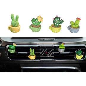 RAMAHP 4-Pack Adorable Decorative Cactus LOVE Air Freshener, Vent Clip Interior Accessories, Car Scent Freshener Perfume Aromatherapy Clip