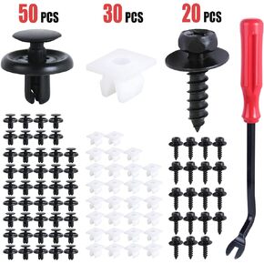 Xislet 101 PCS Engine Under Cover Fender Push Pin Rivets 90467-07201 Compatible with Toyota & Lexus Camry Corolla Plastic Fastener Retainer Clips with 90189-06193 Grommet 90159-60477 Bolt Kits
