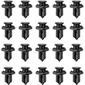 20Pcs Front Bumper Push-Rod Clips, 10mm Fender Liner Clips Compatible with Honda CR-V Accord Civic Acura 91503-SZ3-003, Black Nylon Clip Push-Type Retainer Clips Push Pin Screws