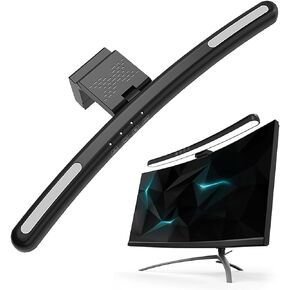 Curved Monitor Light Bar for 24-27 Inch Curved Screens Light Bar with 7 RGB，Stepless Dimming 3 Color Temperatures USB Powered Gaming Computer Light