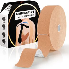 Pro Kinesiology Tape Precut Bulk - 115Ft Athletic Kinesiology Tape for Muscle Pain Relief - Therapeutic Support for Knee,Wrist,Back, Shoulder-140 Precut Strips (2 x 10 inches),Blue