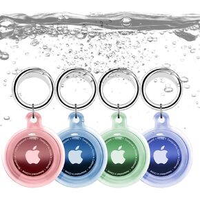 1 Pack Airtag Holder Accessories, Silicone Airtag Keychain Case for Apple, Anti-Losing GPS Keychain Ring Protective Cover for Luggage Tracker, Keys, Dog, Kids Bag