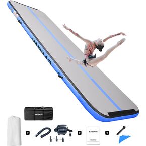 CANWAY Air Tumble Track Inflatable Gymnastics Mat, 10ft/13ft/16ft/20ft Gymnastics Training Mat with Electric Air Pump for Home/Outdoor/Gym/Cheerleading/Yoga in Kuwait