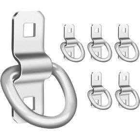 D Rings Tie Down Anchors 3/8" Heavy Duty 6000 Pound Breaking Strength for RV Camper Pickup Trailer Cargo Control, Tying Down Motor Bikers,ATV Surface Mount Bracket Enclosed Points（Pack of 6 Black）