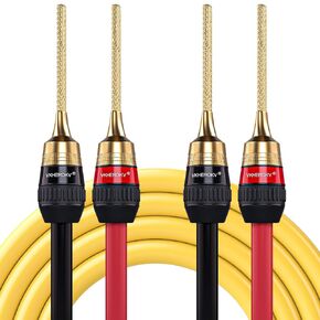 KK Cable YM-2C 10 Gauge（AWG） 1pair Set Speaker Wire 24k Gold Plated Copper connectors, 5N OFC((99.999% Oxygen Free Copper Wire) with Magnetic Field Ring. YM-2C (3M (9.8ft), PP)