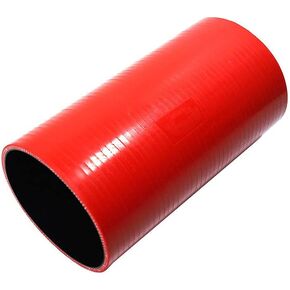 8" Length 4-Ply Reinforced High Temp 1.5" ID Straight Coupler Silicone Hose (RED, 1.5'')
