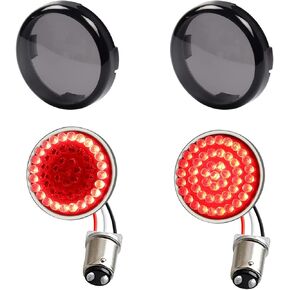 1157 Rear LED Turn Signal Lights, 2 Inch Bullet Red Brake Tail Light with Smoked Lens Cover for Harley Sporster 1200, Dyna, Road King, Street Glide, Softail 2020