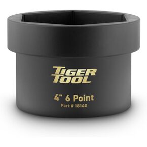 Tiger Tool 4 Inch 6-Point Axle Nut Socket for Commercial Trucks, Compatible with Class 6 – 8 Semi Trucks, Heavy Duty Transportation Trucks and Equipment, 18140