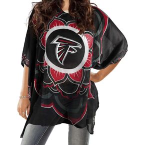 Littlearth womens NFL Atlanta Falcons Sheer Caftan with Flower Design, Team Color, One Size