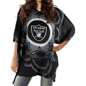 Littlearth womens NFL Las Vegas Raiders Sheer Caftan with Flower Design, Team Color, One Size in Saudi Arabia
