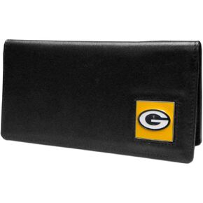NFL Siskiyou Sports Fan Shop Green Bay Packers Leather Checkbook Cover One Size Black