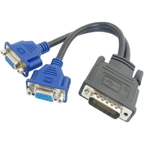 DMS-59 Pin Male to Dual VGA Female Y Splitter Video Card Adapter Cable