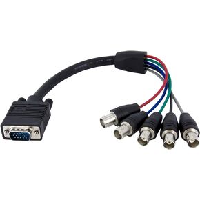 StarTech.com 1 ft. (0.3 m) VGA to BNC Cable - HD15 VGA to 5 BNC - Male/Female - BNC Cable - (VGABNCMF1),Black