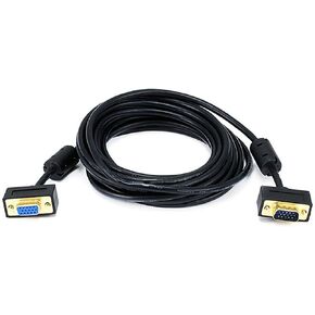 Monoprice Ultra Slim SVGA Super VGA M/F Monitor Cable - 25 Feet With Ferrites | 30/32AWG, Gold Plated Connector in Kuwait