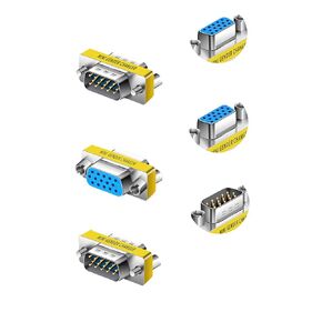 LNHCAW VGA Connector,HD New 15 VGA SVGA KVM Three conversions,Female to Female,Male to Female,Male to Male, Gender Changer Adapter Coupler,Mini Gender Changer (2, Female to Female)
