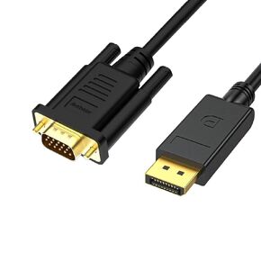 DisplayPort to VGA Cable 6ft, DP Display Port to VGA Adapter 1080P Compatible for Monitor Laptop Computer Desktop
