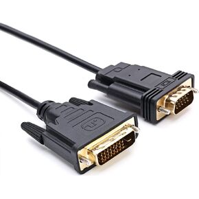 CableDeconn Active DVI to VGA, 6FT DVI 24+1 DVI-D M to VGA Male with Chip Active Adapter Converter Cable for PC DVD Monitor HDTV in Kuwait