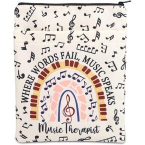 Music Therapist Appreciation Book Sleeve MT-BC Book Cover Best Music Therapist Ever Gift Music Therapy Graduation Gift for Bookish (SpeakMusTheraBS)