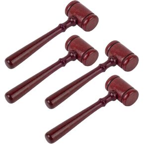 AUEAR, 4 Pack Wooden Judge Gavel Mini Judge Gavels Judge Auction Sale Wooden Gavel Judgment Gavel Prop for Cosplay Party Judge Costume Accessories (Color D) in Kuwait