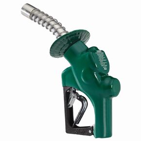 Husky 504010-03 VIIIS Pressure Activated Heavy Duty Diesel Nozzle with Three Notch Hold Open Clip and no. 1808 Waffle Splash Guard, Green, Made in USA