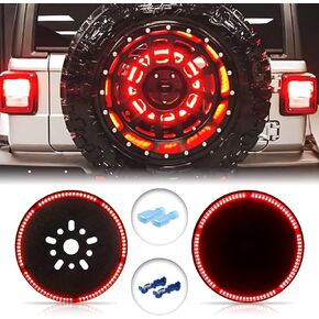 LEDUR Spare Tire Brake Light 3rd Third Brake Light LED Rear Wheel Light for Jeep Wrangler 2007-2018 JK & 2018+JKU JLU RED Light